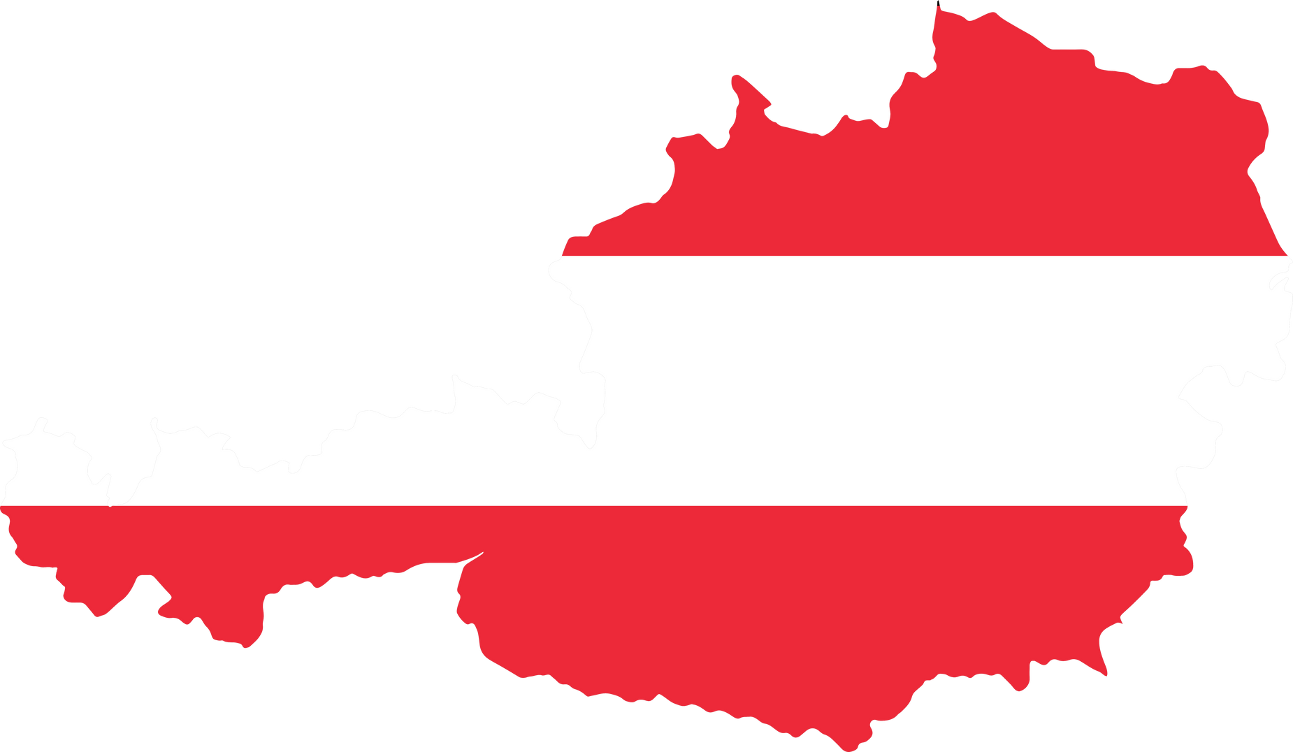 Austria  flag on map isolated  on png or transparent