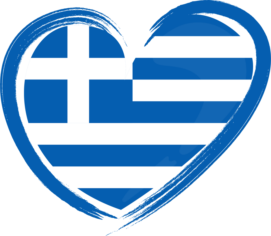 Greece Flag Heart
